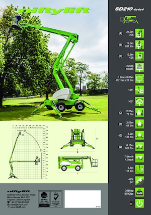 Gumikerekes töretőgémes munkaállványok Niftylift SD210