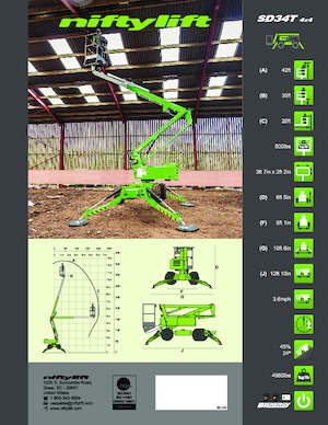 Gumikerekes töretőgémes munkaállványok Niftylift SD34T 4x4