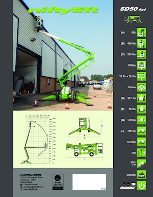 Gumikerekes töretőgémes munkaállványok Niftylift SD50 4x4