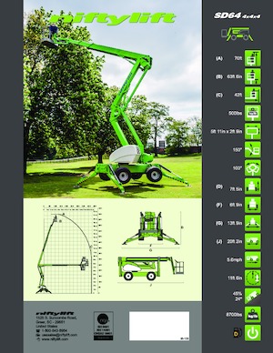 Gumikerekes töretőgémes munkaállványok Niftylift SD64 4x4x4