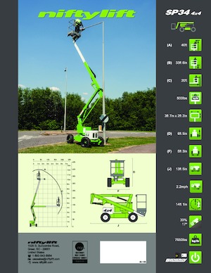 Gumikerekes töretőgémes munkaállványok Niftylift SP34 4x4