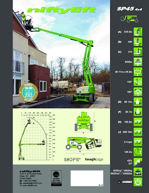 Gumikerekes töretőgémes munkaállványok Niftylift SP45 4x4