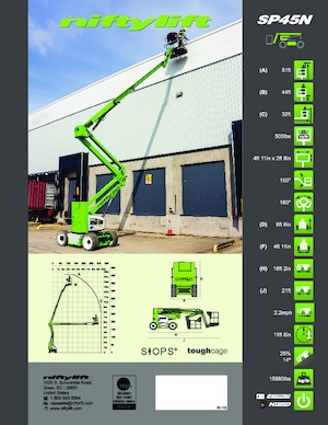 Gumikerekes töretőgémes munkaállványok Niftylift SP45N