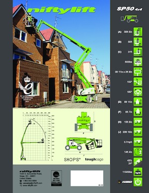 Gumikerekes töretőgémes munkaállványok Niftylift SP50 4x4