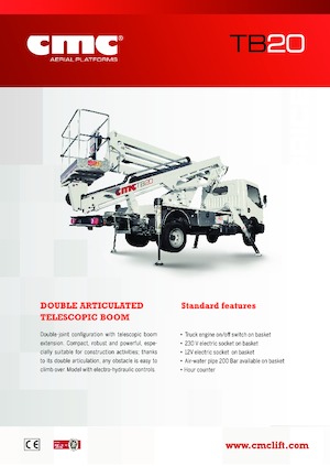 Tehergépkocsira szerelt csuklógémes munkaállványok CMC TB20