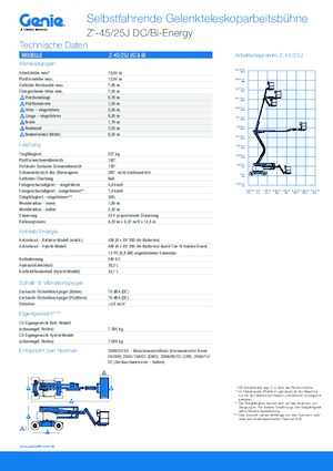 Gumikerekes töretőgémes munkaállványok Genie Z-45/25J DC