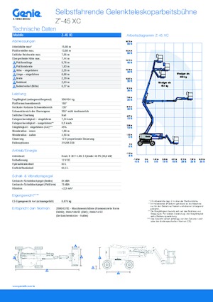 Gumikerekes töretőgémes munkaállványok Genie Z-45/25XC