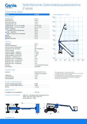 Gumikerekes töretőgémes munkaállványok Genie Z-62/40