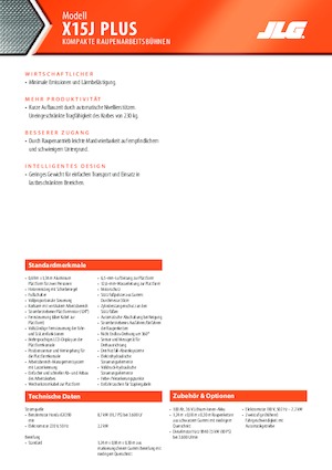 Lánctalpas töretőgémes munkaállványok JLG X15J Plus