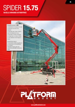 Lánctalpas töretőgémes munkaállványok Platform Basket SPIDER 15.75 PRO