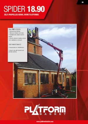 Lánctalpas töretőgémes munkaállványok Platform Basket SPIDER 18.90 PRO