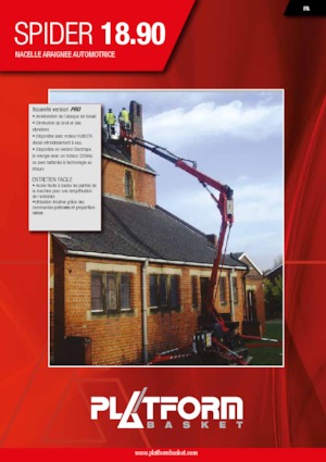 Lánctalpas töretőgémes munkaállványok Platform Basket SPIDER 18.90 PRO