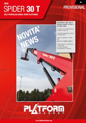 Lánctalpas teleszkópgémes munkaállványok Platform Basket SPIDER 30 T