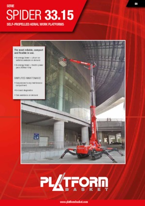 Lánctalpas töretőgémes munkaállványok Platform Basket SPIDER 33.15