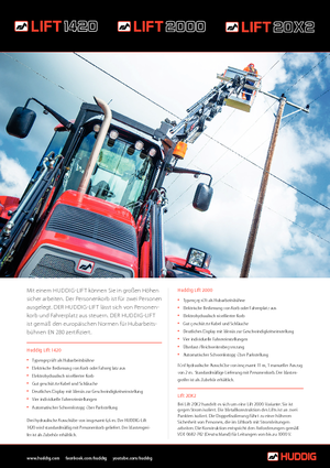 Tehergépkocsira szerelt teleszkópos munkaállványok Huddig Lift 2000