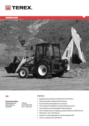 Árokásó-rakodók Terex 820