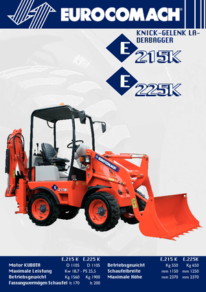 Árokásó-rakodók Eurocomach E 225 K