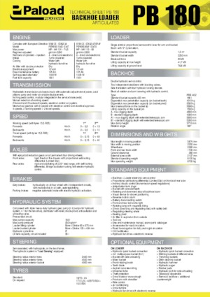 Árokásó-rakodók Palazzani PB 180