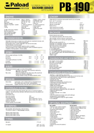 Árokásó-rakodók Palazzani PB 190