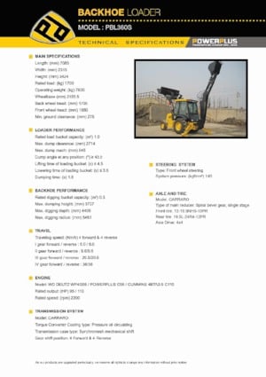 Árokásó-rakodók PowerPlus PBL380S 