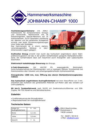 Faaprítók Johli Champ 1000