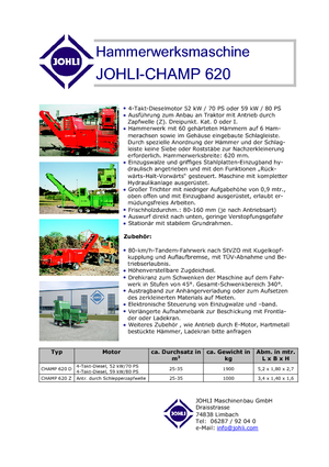 Faaprítók Johli Champ 620 Z