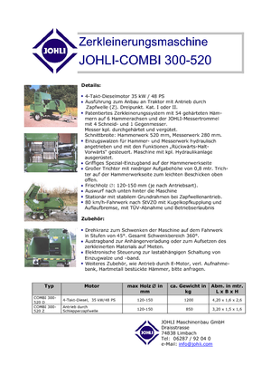 Faaprítók Johli Combi 300 - 520 D