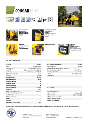 Faaprítók TS-Industrie Cougar PTO