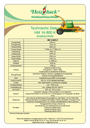 Faaprítók Heizohack HM 14-800 KF 