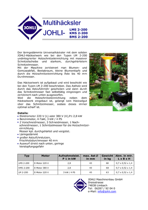 Faaprítók Johli BMS 2-20