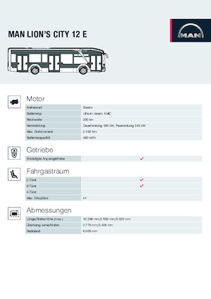 Városi buszok MAN Lion’s City 12 E