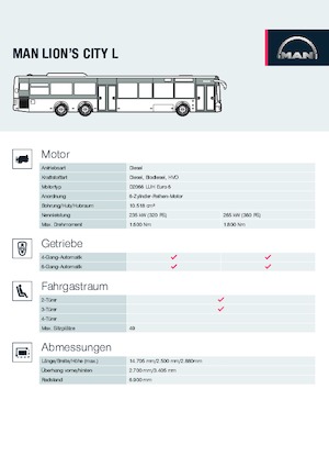 Városi buszok MAN Lion’s City L