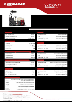Kombihengerek Dynapac CC1400C VI