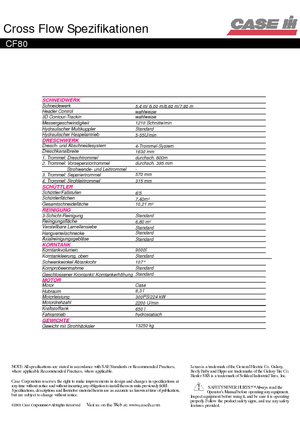 Kombájnok Case IH CF 80 Cross Flow B1