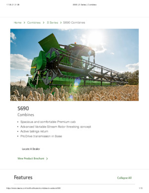 Kombájnok John Deere S 690 H