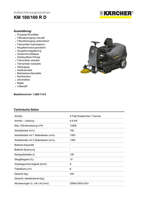 Kompakt seprógépek Kärcher KM 100/100 R D