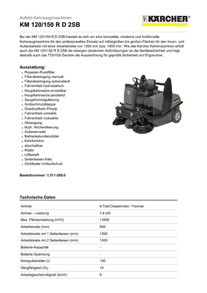 Kompakt seprógépek Kärcher KM 120/150 R D 2 SB