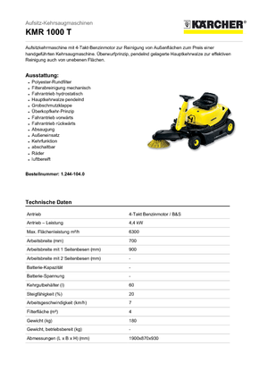 Kompakt seprógépek Kärcher KMR 1000 T