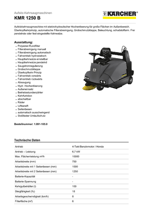 Kompakt seprógépek Kärcher KMR 1250 B
