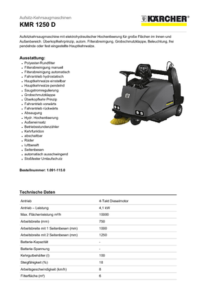 Kompakt seprógépek Kärcher KMR 1250 D