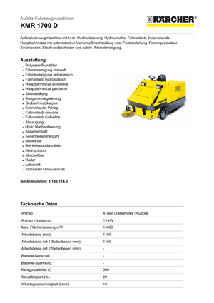 Kompakt seprógépek Kärcher KMR 1700 D