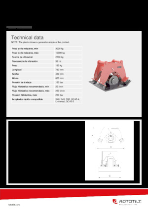 Tömörítők kotrógépekhez Rototilt® C22