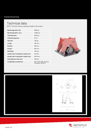 Tömörítők kotrógépekhez Rototilt® C22