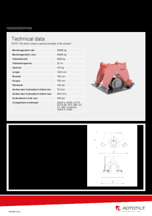 Tömörítők kotrógépekhez Rototilt® C65