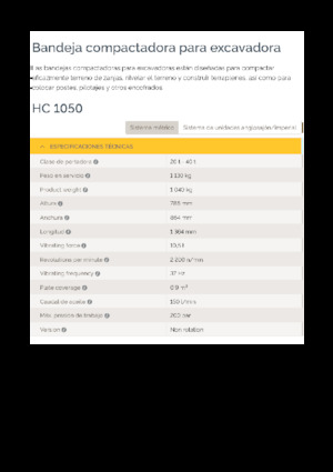 Tömörítők kotrógépekhez Epiroc HC 1050 