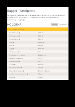 Tömörítők kotrógépekhez Epiroc HC 1050 R 