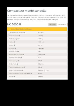 Tömörítők kotrógépekhez Epiroc HC 1050 R 