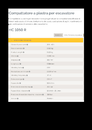 Tömörítők kotrógépekhez Epiroc HC 1050 R 