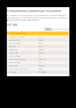 Tömörítők kotrógépekhez Epiroc HC 150 