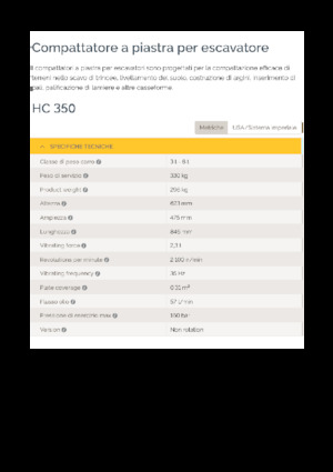 Tömörítők kotrógépekhez Epiroc HC 350 
